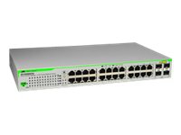 Allied Telesis AT GS950/24 WebSmart Switch - Switch - Styrt - 24 x 10/100/1000 + 2 x GBIC - stasjonær