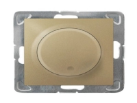 Ospel Impresja push-button dimmer adapted to incandescent and halogen loading, golden metallic (LP-8Y/m/28)