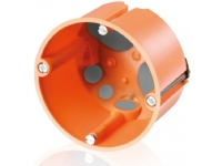 Forfradåse 1 modul vindtæt Ø68 mm, 61 mm dyb, med montageskruer. Orange eurodåse. PVC fri