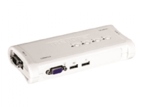 TRENDnet TK 407K - KVM-svitsj - 4 x KVM port(s) - 1 lokalbruker - stasjonær