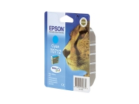Epson T0712 - 5.5 ml - cyan - original - blære med RF/lyd-alarm - blekkpatron - for Stylus DX9400, SX115, SX210, SX215, SX218, SX415, SX515, SX610 Stylus Office BX310, BX610