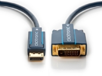 ClickTronic 70730, 3 m, DisplayPort, DVI-D, Gull, Blå, Kopper
