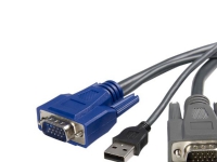 StarTech.com 10 ft Ultra-Thin USB VGA 2-in-1 KVM Cable (SVUSBVGA10) - Tastatur / video / musekabel (KVM) - USB, HD-15 (VGA) (hann) til HD-15 (VGA) (hann) - 3 m - svart - for P/N: SV1631DUSBU, SV1631DUSBUK, SV441DUSBI, SV831DUSBAU, SV831DUSBU, SV831DU