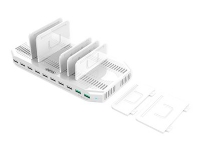 Unitek Smart Charging Station - Ladestativ + AC-strømadapter - 96 watt - 2.4 A - QC 3.0 - 10 utgangskontakter (USB)