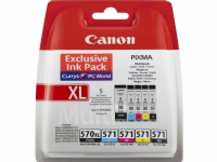 Canon PGI-570XL/CLI-571 Multipack - 5-pack - svart, gul, cyan, magenta - original - blekkpatron - for PIXMA MG5751, MG5752, MG5753, MG6851, MG6852, MG6853, MG7750, MG7751, MG7752, MG7753