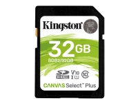 Kingston Canvas Select Plus - Flashminnekort - 32 GB - Video Class V10 / UHS-I U1 / Class10 - SDHC UHS-I