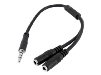 StarTech.com Headset Adapter, Microphone and Headphone Splitter - 3.5mm Male Aux to 3.5mm Female Audio & Mic Combo Jack Y Cable for Laptop / PC (MUYHSMFF) - Hodetelefonsplitter - ministereojakk hunn til 4-polsminijakk hann - 20 cm - svart - for P/N: