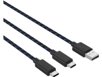Venom VS5002, Kabel, PlayStation 5, Sort, Blå, 3 m, 50 mm, 40 mm