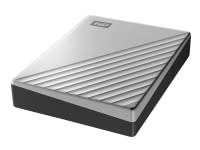 WD My Passport Ultra for Mac WDBPMV0050BSL - Harddisk - kryptert - 5 TB - ekstern (bærbar) - USB 3.1 (USB-C kontakt) - 256-bit AES - sølv