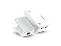 TP-Link TL-WPA4220KIT AV500 2-Port Wifi Powerline Adapter Starter Kit - Strømlinjeadaptersett - HomePlug AV (HPAV) - 802.11b/g/n - veggpluggbar