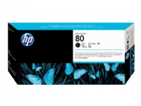 HP 80 - 17 ml - svart - skriverhode med renser - for DesignJet 1050c, 1050c plus, 1055cm, 1055cm plus