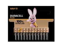 Duracell PLUS AAA, Engangsbatteri, AAA, Alkalinsk, 1,5 V, 12 stykker, Beige, Sort