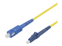 DELTACO LCSC-82 - Nettverkskabel - LC-enkeltmodus (hann) til SC-enkeltmodus (hann) - 2 m - fiberoptisk - 9 / 125 micron - OS1/OS2
