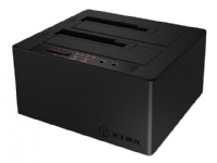 RaidSonic ICY BOX IB-121CL-C31 - HDD-dokkestasjon med klonefunksjon - brønner: 2 - 2,5 / 3,5 delt - SATA 6Gb/s - USB 3.1 (Gen 2), USB-C - svart