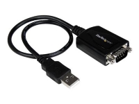 StarTech.com 1 ft USB to RS232 Serial DB9 Adapter Cable with COM Retention - Seriell adapter - USB - RS-232 - svart