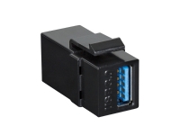 LogiLink NK0015B, Flat, Svart, USB A, Terminal, Hunkjønn, Nickel