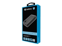 Sandberg - Strømbank - 20000 mAh - 74 Wh - 20 watt - 3 A - PD, QC 3.0 - 3 utgangskontakter (2 x USB, USB-C)
