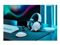 Razer BlackShark V2 PRO - Hodesett - full størrelse - Bluetooth - trådløs, kablet - 3,5 mm jakk - lydisolerende - hvit