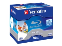 Verbatim - 10 x BD-R DL - 50 GB 6x - blekkstråleskrivbar overflate - CD-eske