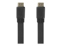Nedis - HDMI-kabel med Ethernet - HDMI hann til HDMI hann - 2 m - svart - flat