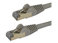 StarTech.com 3m CAT6A Ethernet Cable, 10 Gigabit Shielded Snagless RJ45 100W PoE Patch Cord, CAT 6A 10GbE STP Network Cable w/Strain Relief, Grey, Fluke Tested/UL Certified Wiring/TIA - Category 6A - 26AWG (6ASPAT3MGR) - Koblingskabel - RJ-45 (hann)