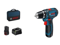 Bosch GSR 12V-15 Professional - Drill/driver - trådløs - 2 hastigheter - nøkkelfri borhylse 10 mm - 30 N·m - 2 batterier - 12 V