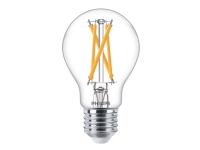 Philips - LED-filamentlyspære - form: A60 - klar finish - E27 - 7 W (ekvivalent 60 W) - klasse A++ - varmglødslys - 2200-2700 K