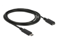 Delock - USB-forlengelseskabel - USB-C (hann) til USB-C (hunn) - USB 3.1 Gen 1 - 3 A - 1.5 m - svart
