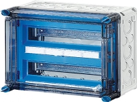MI kasse 2X12 modul PE+N hængslet låg