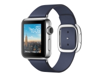 Apple Watch Series 2 - 38 mm - rustfritt stål - smartklokke med moderne spenne - lær - midnattsblå - båndbredde: S - Wi-Fi, Bluetooth - 41.9 g