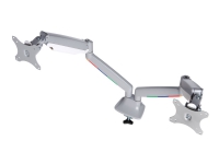 Kensington SmartFit One-Touch Dual Monitor Arm - Monteringssett - justerbar arm - for 2 skjermer - metall - sølvgrå - skjermstørrelse: 13-32 - C-klemme, malje, skrivebordsmonterbar