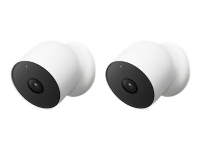 Google Nest Cam - Nettverksovervåkingskamera - utendørs, innendørs - værbestandig - farge (Dag og natt) - 2 MP - 1920 x 1080 - 1080p - lyd - trådløs - Wi-Fi - H.264 (en pakke 2)