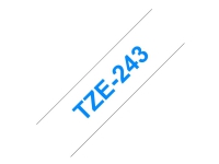 Brother TZe-243 - blå på hvid 18mm x 8m