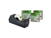 Scotch C38 + Scotch Magic 900 Greener Choice - Dispenser med kontortape (3 ruller) - skrivebord - 19 mm x 33 m - svart dispenser