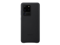 Samsung Leather Cover EF-VG988 - Baksidedeksel for mobiltelefon - aluminium, lær - svart - for Galaxy S20 Ultra, S20 Ultra 5G