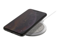 DELTACO QI-1032 - Trådløs ladematte - 10 watt - 1.1 A - Fast Charge - grå