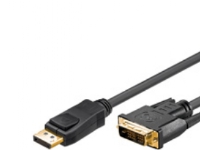 Goobay 1m DP/DVI, 1 m, DisplayPort, Gull, Svart, Hankjønn/hankjønn, 1 stykker