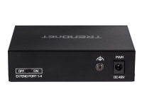 TRENDnet TE-FP051 - Switch - ikke-styrt - 4 x 10/100 (PoE+) + 1 x 10/100 - stasjonær, veggmonterbar - PoE+ (60 W)