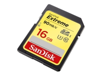 SanDisk Extreme - Flashminnekort - 16 GB - UHS Class 3 / Class10 - SDHC UHS-I