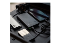 Green Cell PowerPlay 10S - Strømbank - 10000 mAh - 18 watt - GC Ultra Charge, PD - 3 utgangskontakter (2 x USB, USB-C) - svart