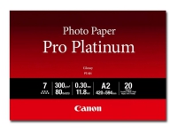 Canon Photo Paper Pro Platinum PT-101 - Glattblank - 300 mikroner - A2 (420 x 594 mm) - 300 g/m² - 20 ark fotopapir