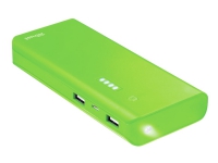 Trust URBAN PRIMO - Strømbank - 10000 mAh - 10 watt - 2.1 A - 2 utgangskontakter (USB) - på kabel: Micro-USB - grønn