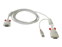 Lindy Combined KVM Cable - Video- / USB-kabel - USB, HD-15 (VGA) (hann) til HD-15 (VGA) (hann) - 3 m