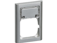LAURITZ KNUDSEN FUGA® ramme Softline 63 1,5 modul med tekstmodul stålmetallic.