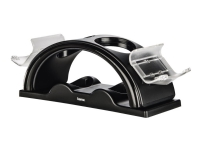 Hama 4-Way - Ladestativ - 1.8 A - 4 utgangskontakter (2 x PS4 kontrollerkontakt, 2 x PS Move-kontrollere) - svart - for Sony DualShock 4 v2 Sony PlayStation 4, Sony PlayStation 4 Pro, Sony PlayStation 4 Slim
