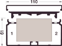 HAGER Installationskanal FB 60110/1 PG bund Højde 60 mm, bredde 110 mm, Længde 2000 mm Perlehvid ral 9016 plast - (2 meter)