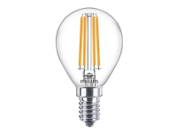 Philips - LED-lyspære - klar finish - E14 - 6.5 W (ekvivalent 60 W) - klasse E - varmt hvitt lys - 2700 K - gjennomsiktig