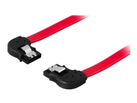 DELTACO SATA-07L - SATA/SAS-kabel - SATA (hunn) til SATA (hunn) - 70 cm - venstrevinklet kontakt, høyrevinklet kontakt - rød