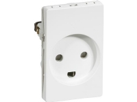 LAURITZ KNUDSEN FUGA® indsats stikkontakt hvid, 1,5 modul 2-pol med jord. 16A 250V.