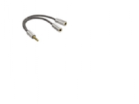 Hama AluLine Compact Adapter - Audioadapter - digitallyd - ministereojakk hann til ministereojakk hunn - sølv